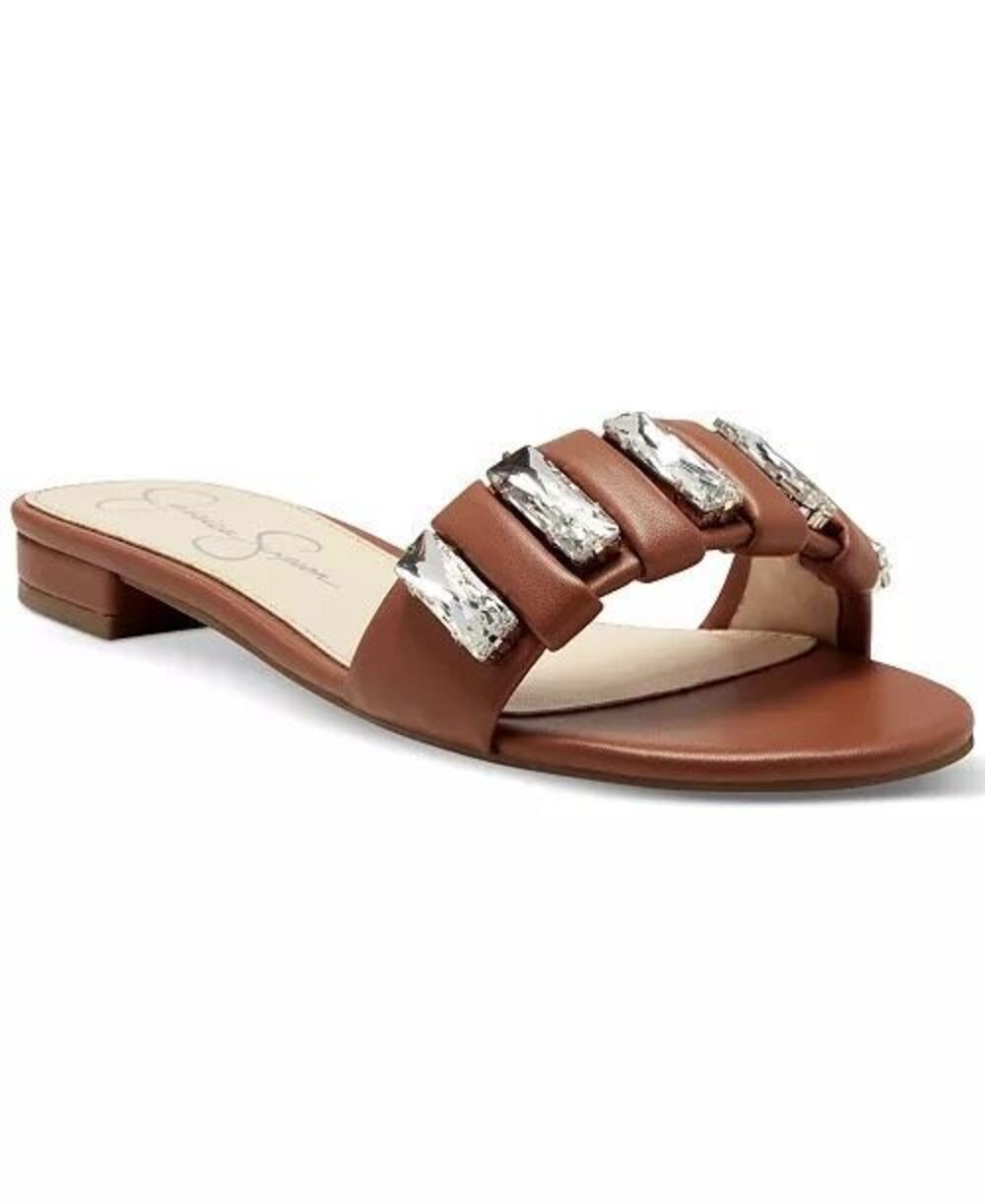 Jessica Simpson Amille Rhinestone Slide Sandals Size 8 NEW